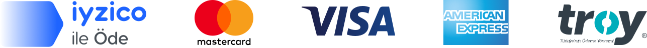 Secure payment with iyzico, Mastercard, Visa, American Express, and Troy