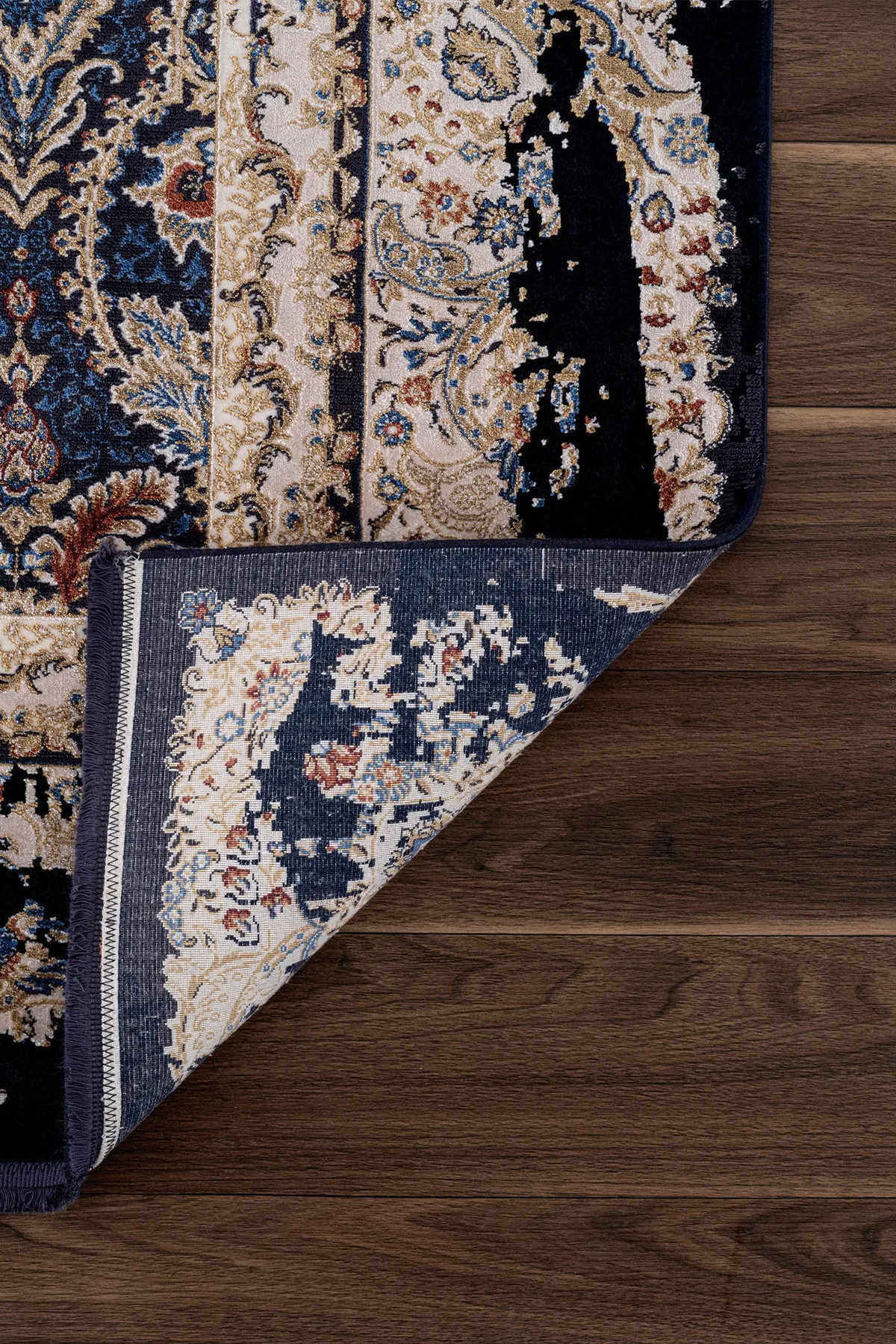 Koza Nostalgia Navy Blue Living Room Rug