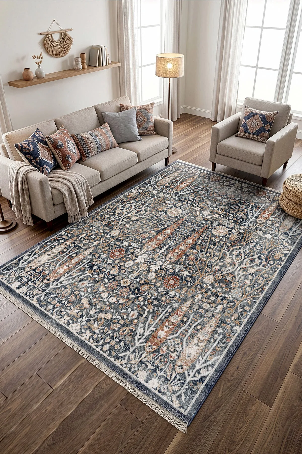 Alfombra de cocina con estampado étnico