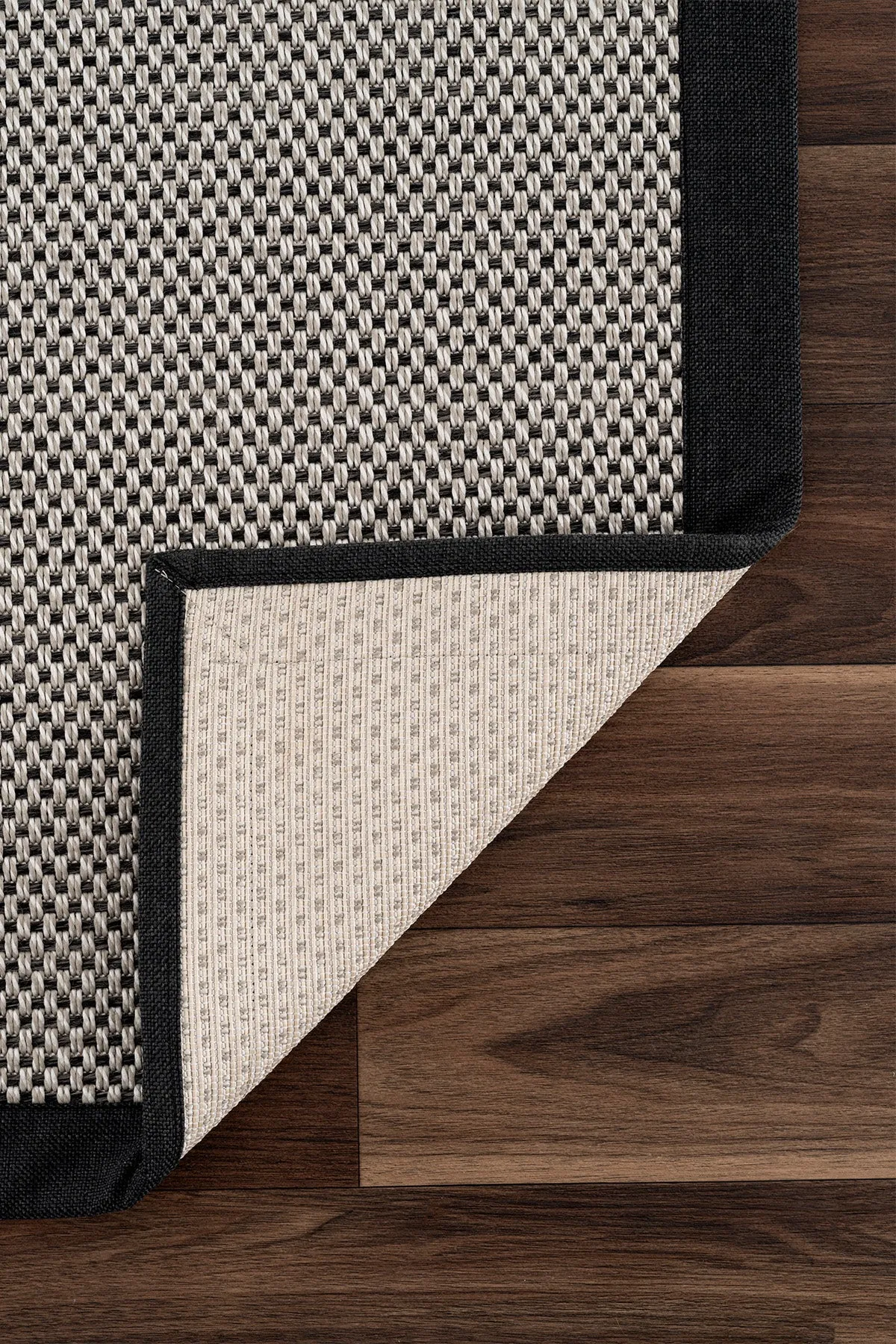 Koza Premium Sisalo Border Cream Black Sisal Rug - Black Border