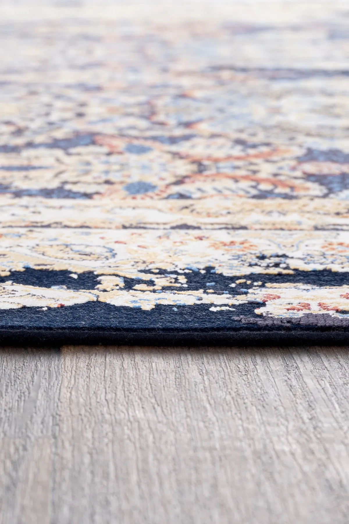 Koza Nostalgia Navy Blue Living Room Rug