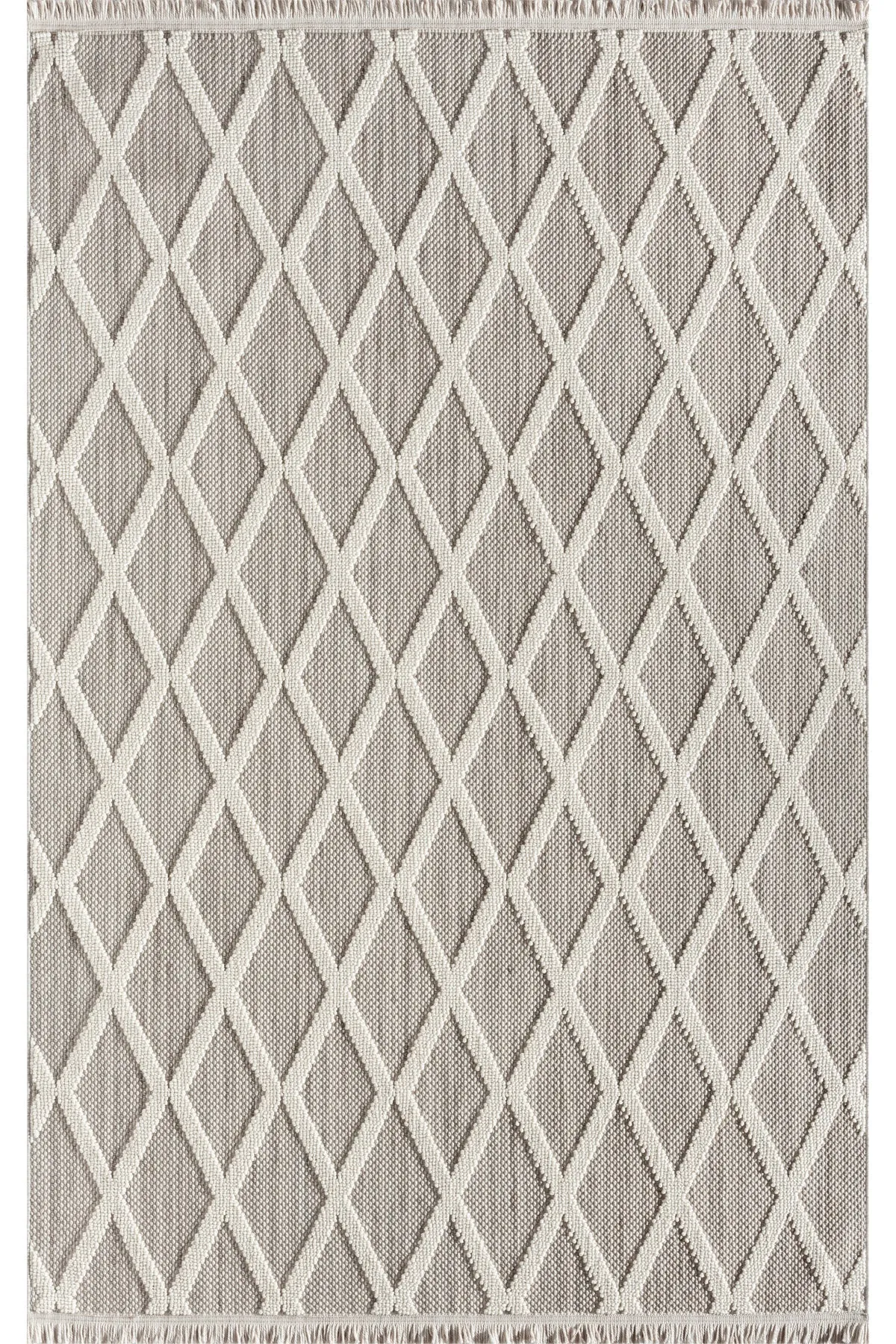 Agra - Sienna Scandinavian Style Geometric Living Room and Kitchen Rug