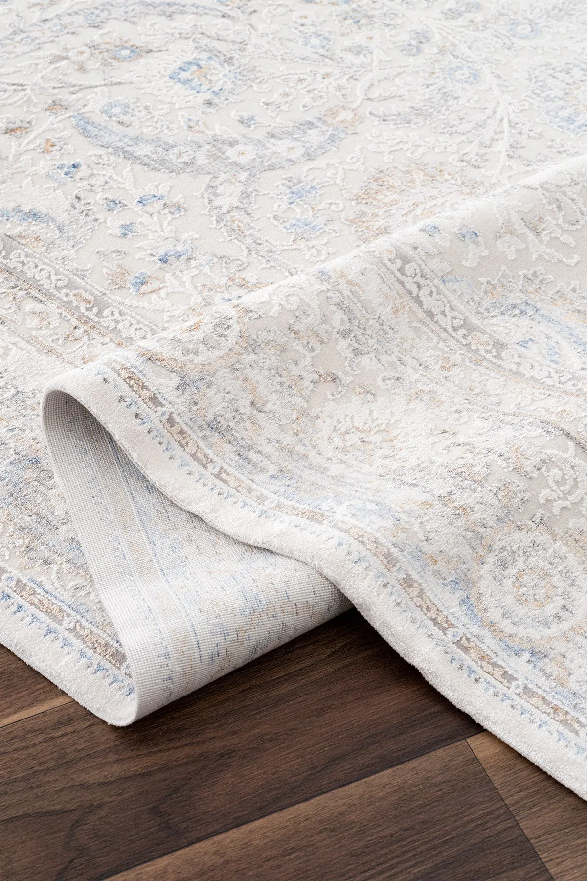 Koza Sapphire Blue Living Room Rug