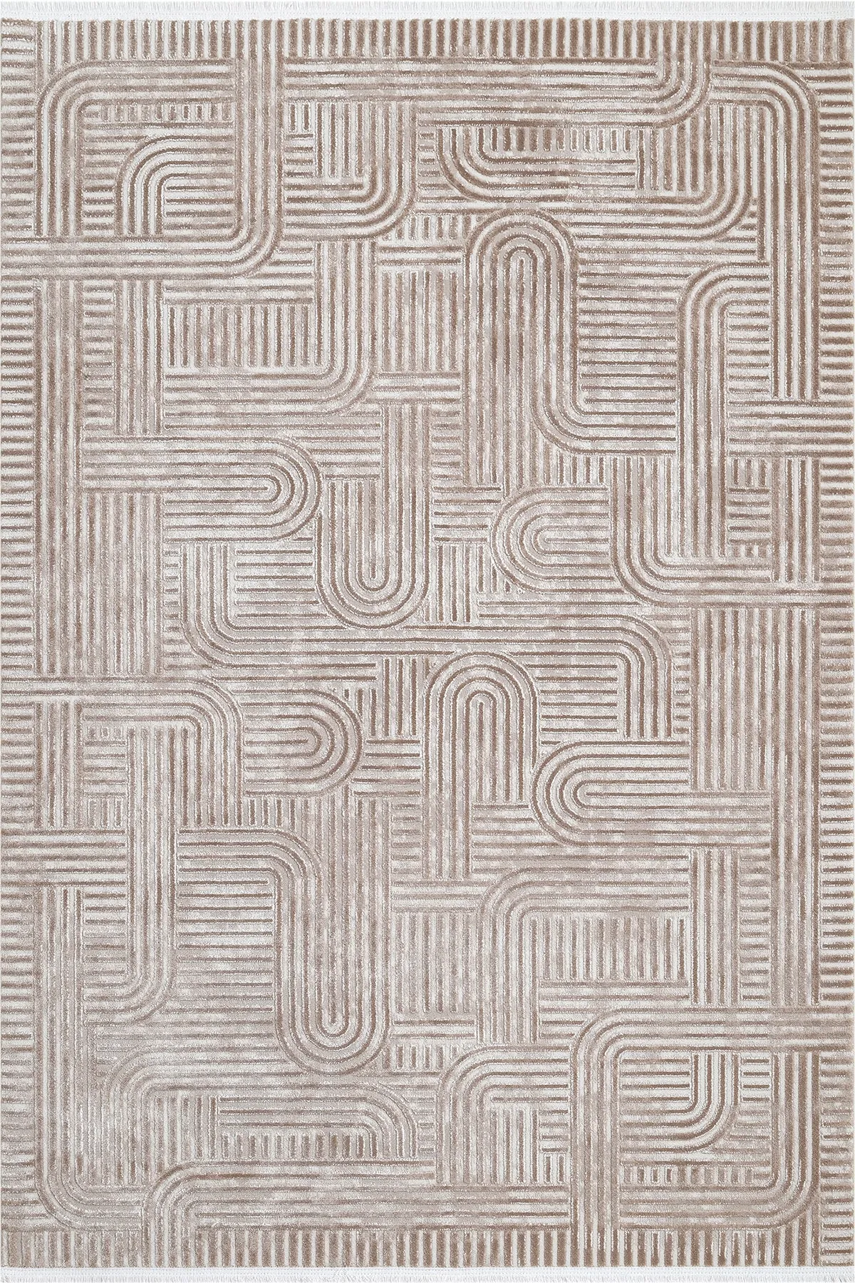 Nova - Flat Modern Living Room, Hallway and Kitchen Rug with Attachable Fringes