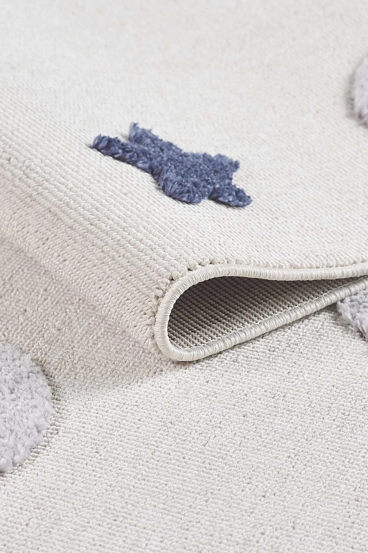 Tapis de chambre d'enfant avec franges intégrées