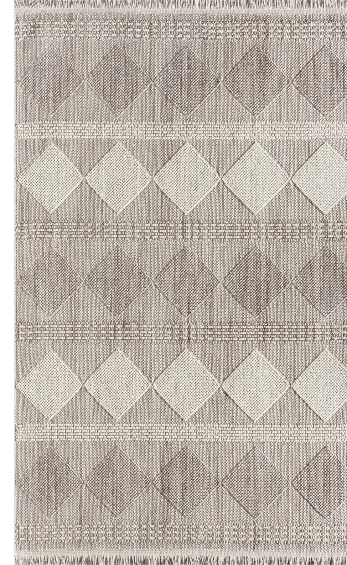 Agra - Cyan Scandinavian Style Geometric Living Room and Kitchen Rug