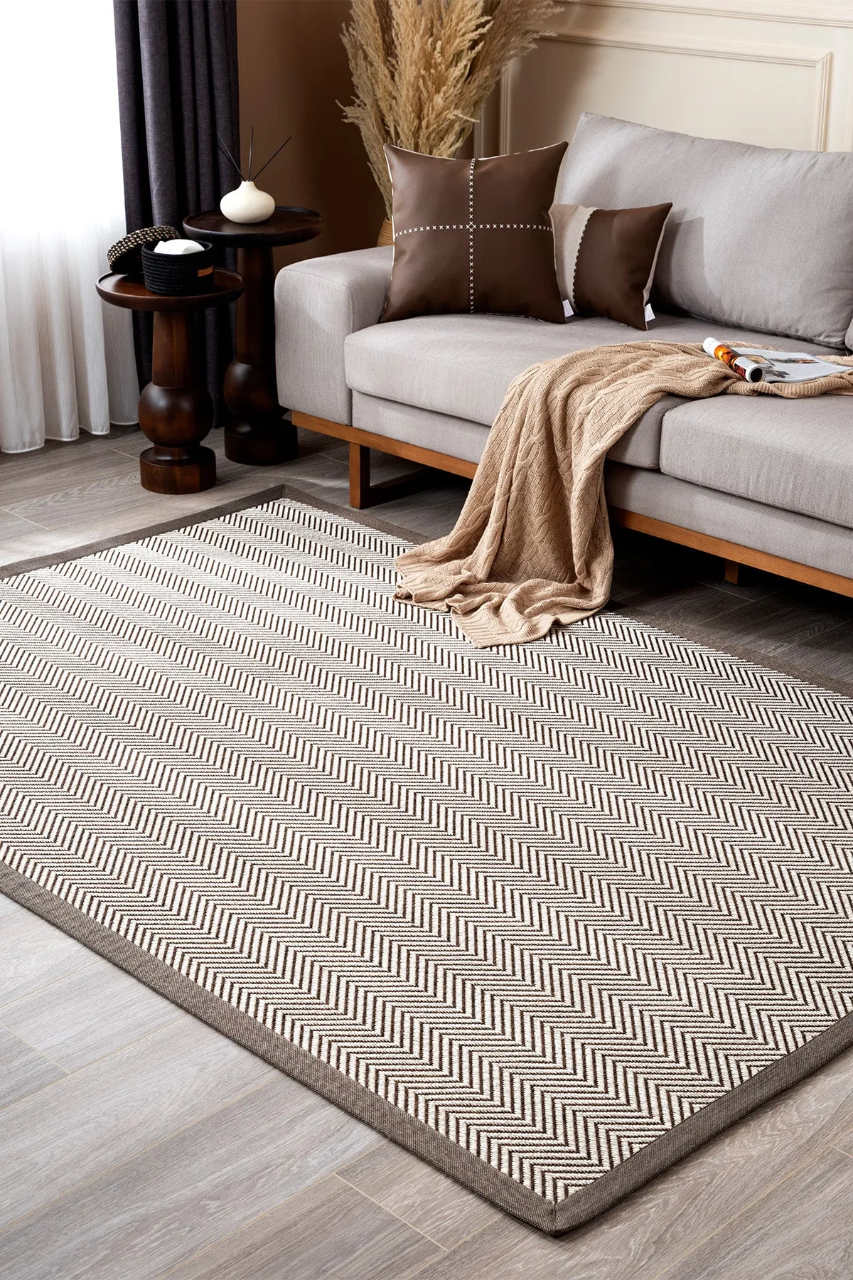 Coffee Border and Cocoon Carpet