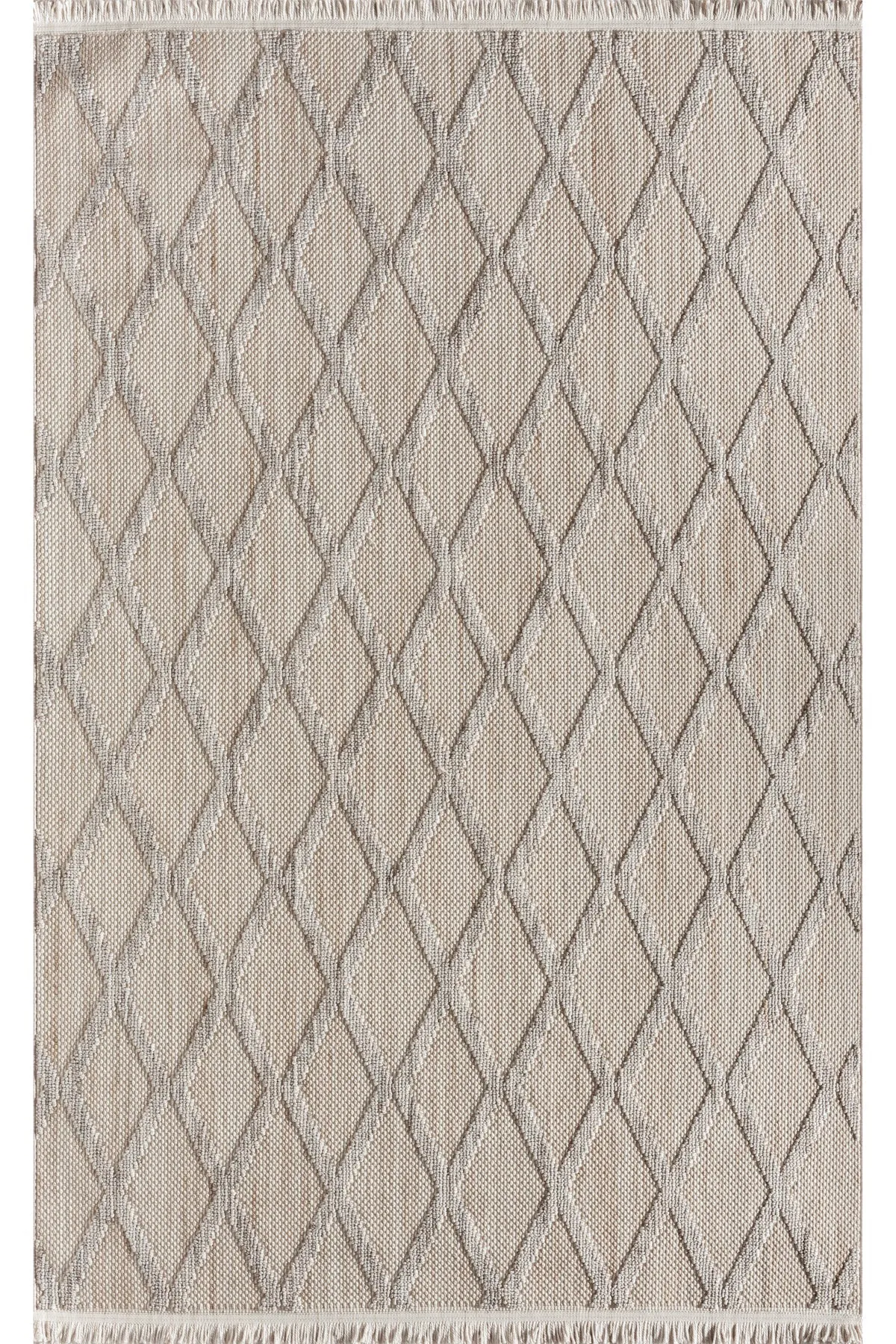 Agra - Teal Scandinavian Style Geometric Living Room and Kitchen Rug