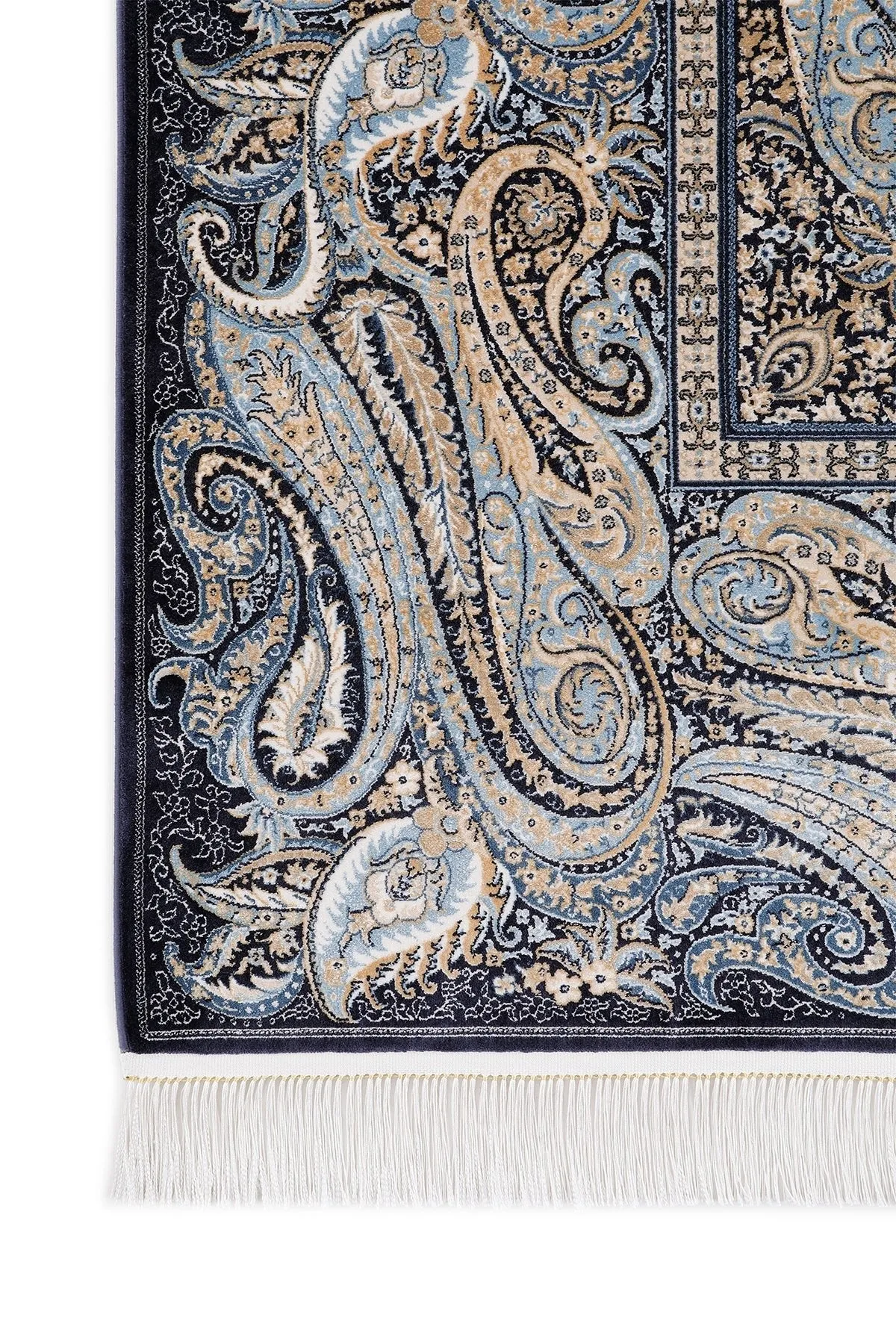 Detail des marokkanischen blauen Teppichs