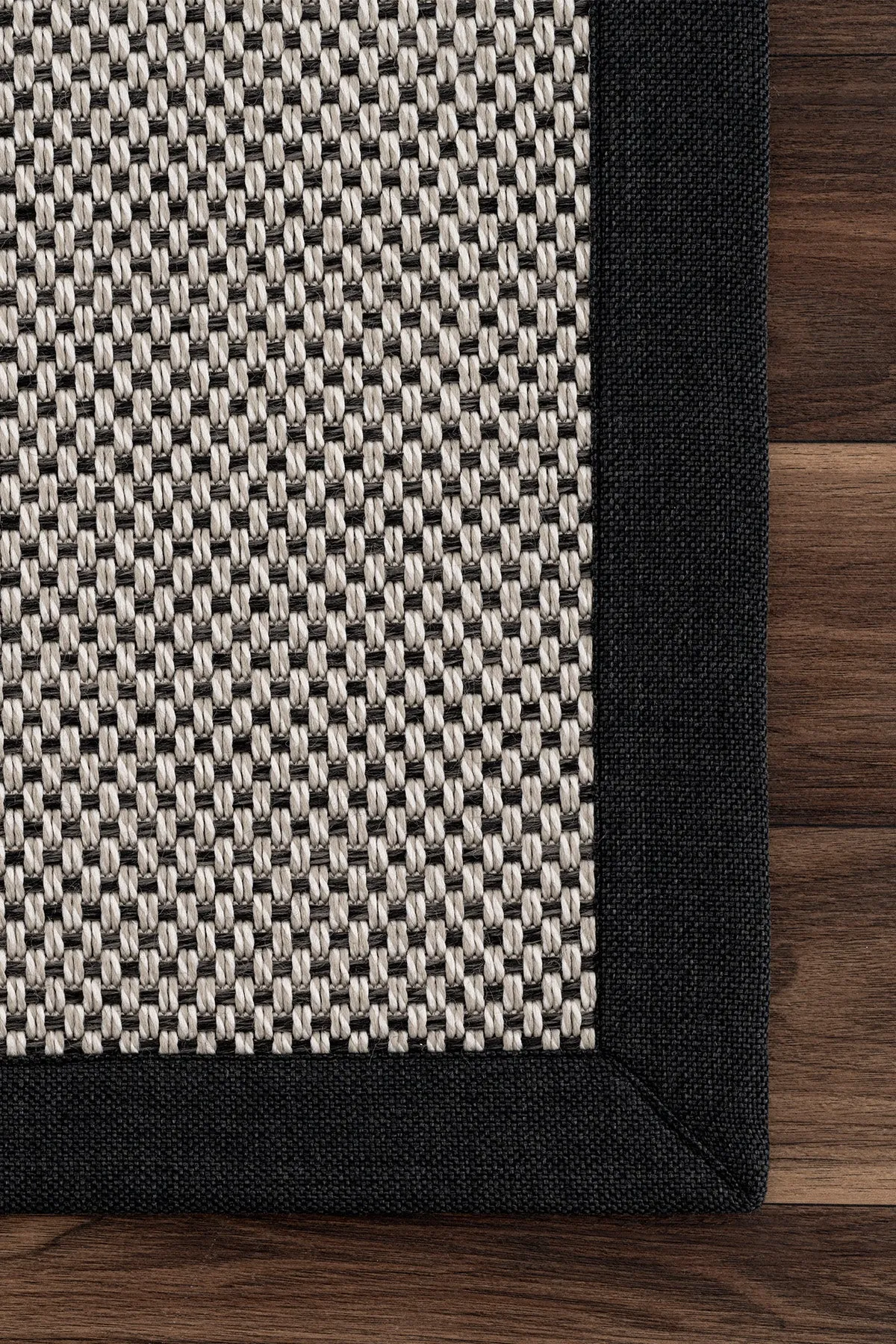 Koza Premium Sisalo Border Cream Black Sisal Rug - Black Border