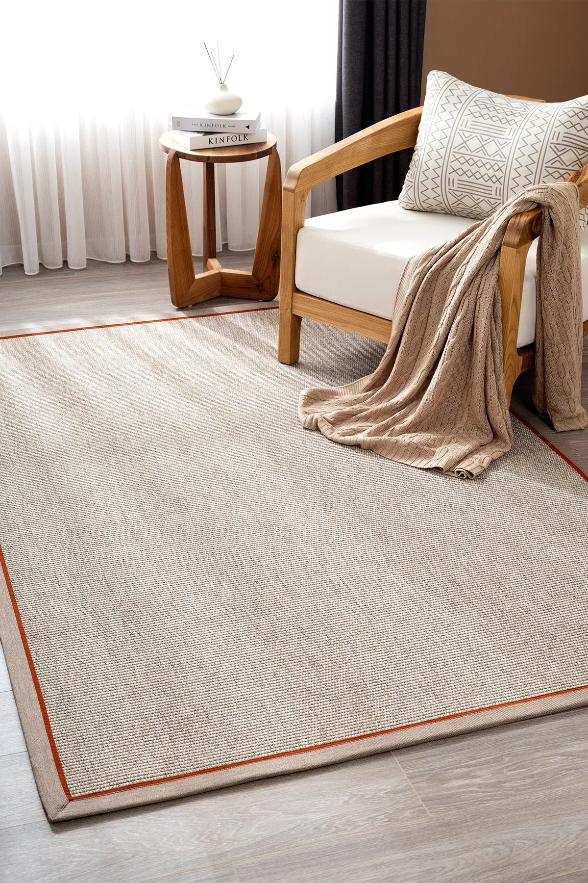 Sahara Border Mink Yellow Carpet