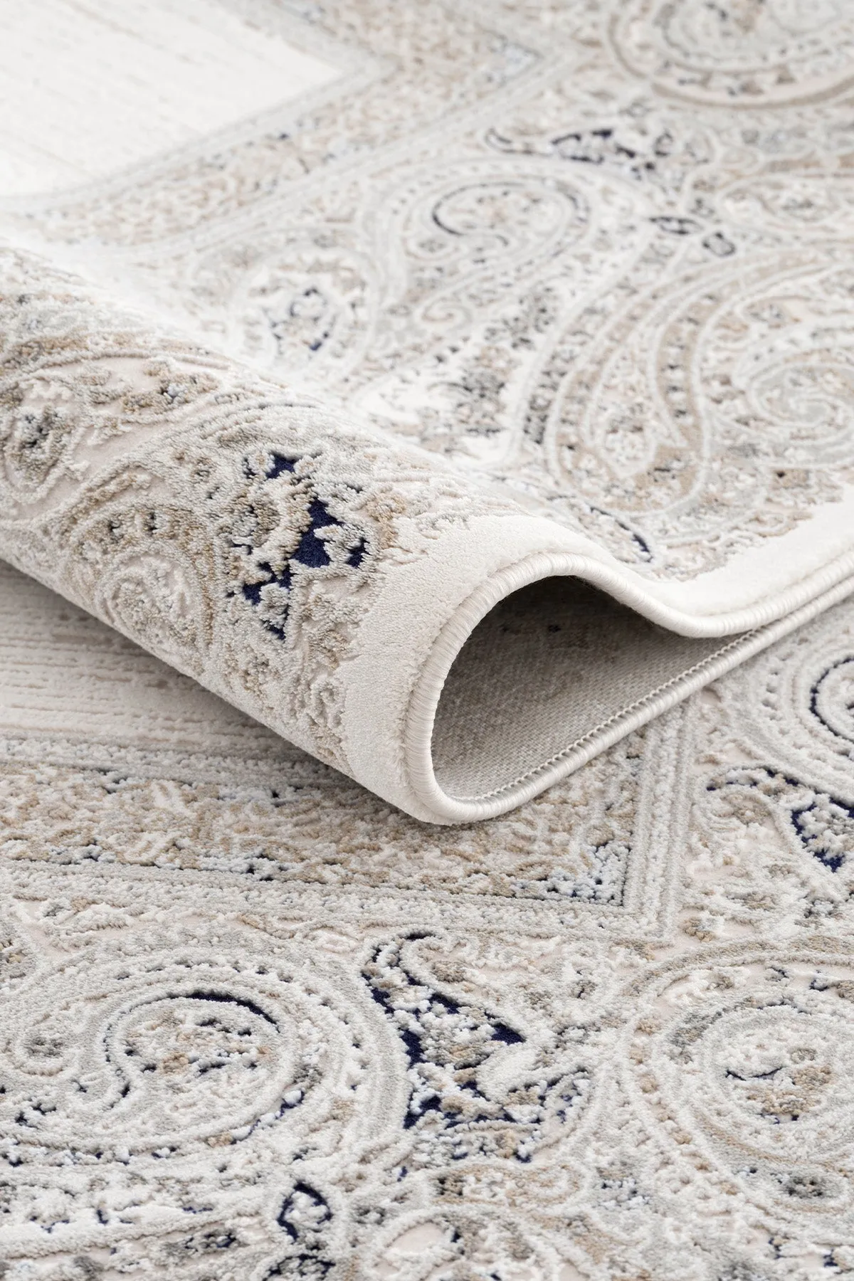 Koza Mirage Cream Blue Living Room Rug